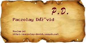 Paczolay Dávid névjegykártya