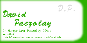 david paczolay business card